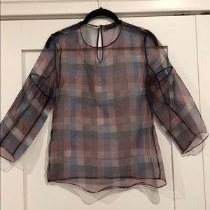 Zara plaid top SZ XS